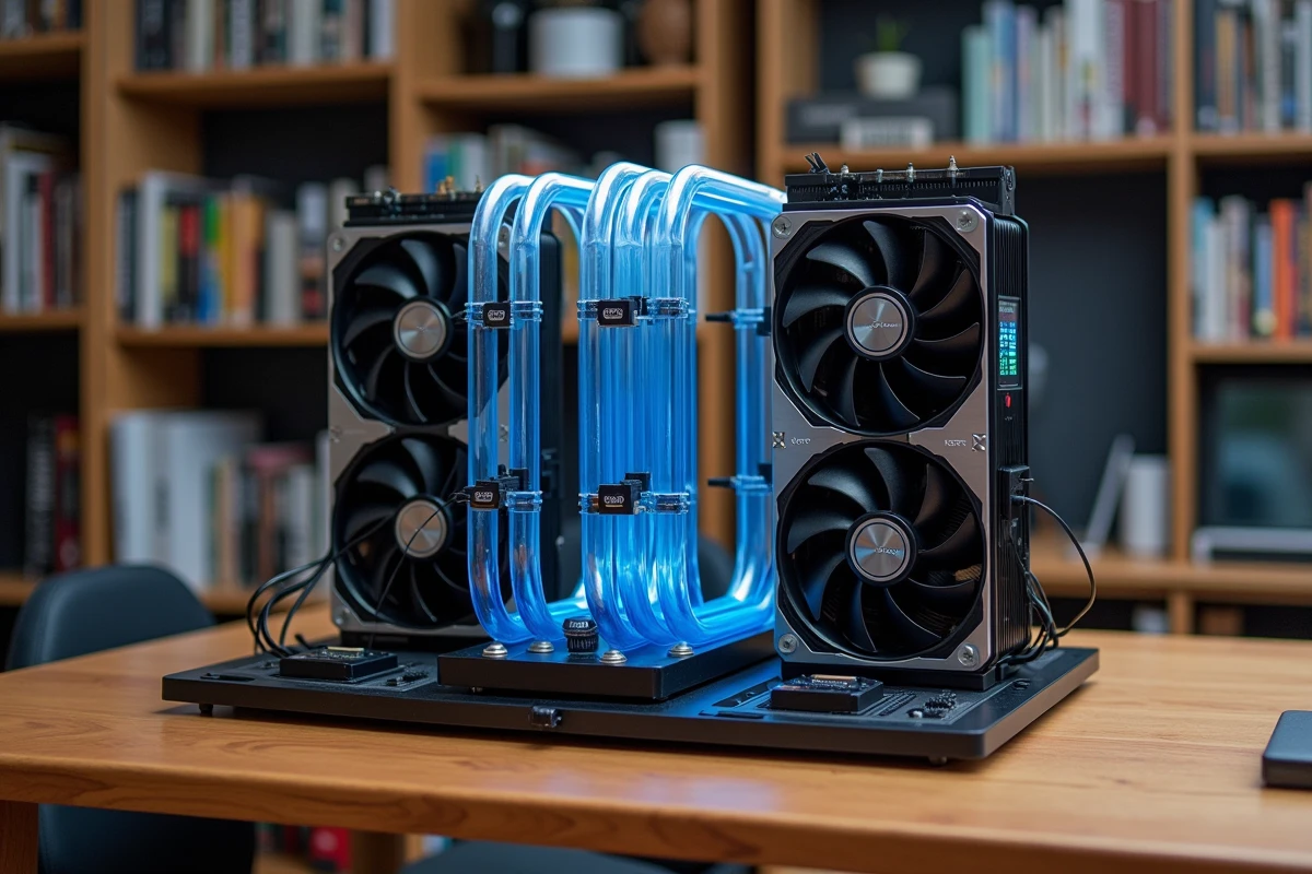 Banc de test overclocking avec système de refroidissement liquide custom et surveillance thermique en temps réel