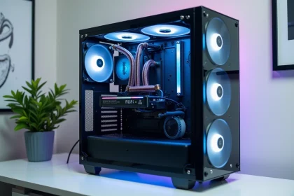 Boitier PC aquarium avec watercooling custom et ventilateurs optimisés pour l'airflow avant overclocking