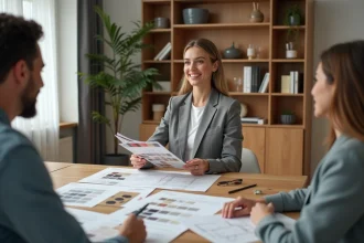 Decoratrice d interieur avec echantillons de couleurs