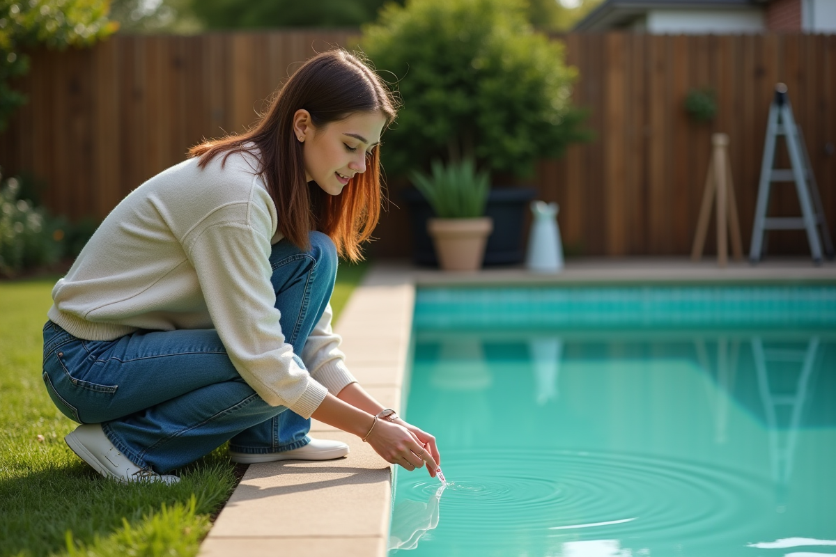 Jeune femme testant la qualité de l