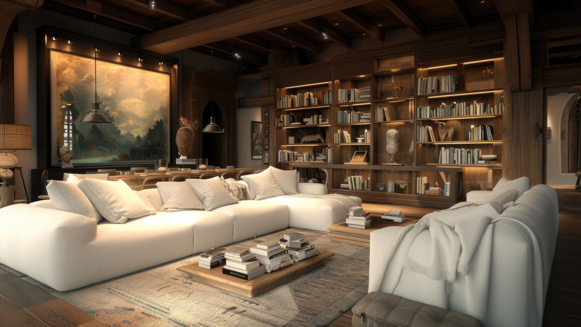 Une bibliothèque design dans le salon : bien plus qu'un meuble de rangement